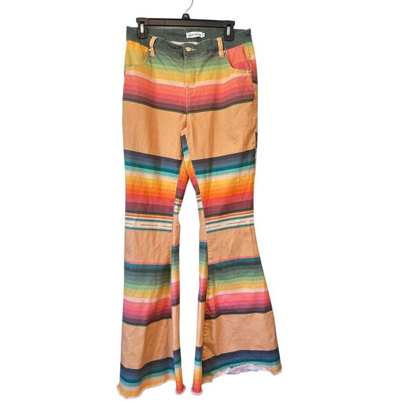 Ranch Dress’n Rainbow Flare Pants Split Leg Western Rodeo Women’s Size 10 - Picture 1 of 7
